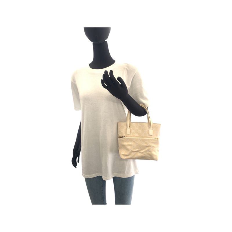 Gucci Beige Ivory GG Canvas 002.1079 Tote Handbag Ladies 506406