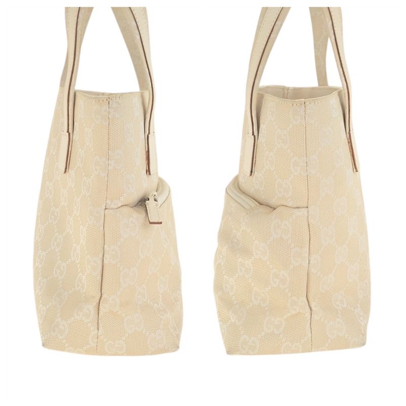 Gucci Beige Ivory GG Canvas 002.1079 Tote Handbag Ladies 506406