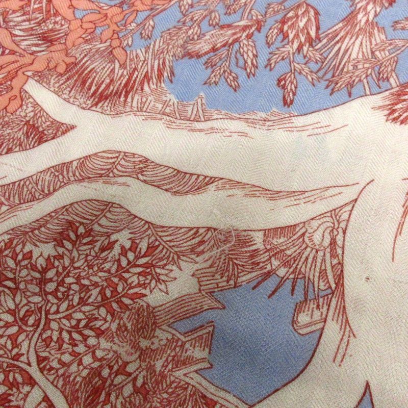 Hermes Shawl - Ivory X Bordeaux X Multi Retour a LA Nature Cashmere Silk