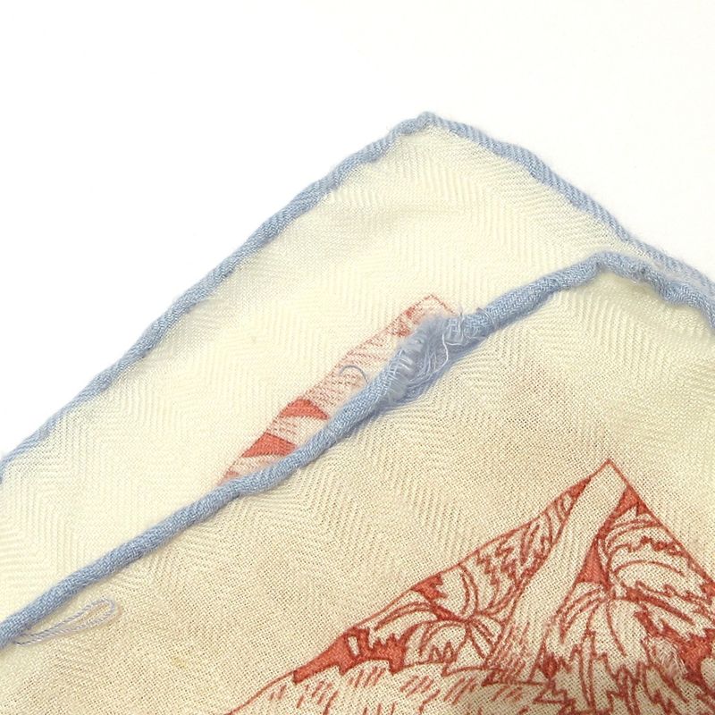 Hermes Shawl - Ivory X Bordeaux X Multi Retour a LA Nature Cashmere Silk