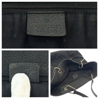 Gucci Black Silver Hardware GG Canvas 120836 Tote Bag Shoulder Bag Women 506429