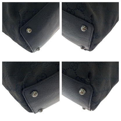 Gucci Black Silver Hardware GG Canvas 120836 Tote Bag Shoulder Bag Women 506429