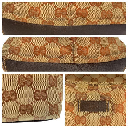 Gucci Sherry Line Beige Brown GG Canvas Leather 131228 Tote Handbag Ladies