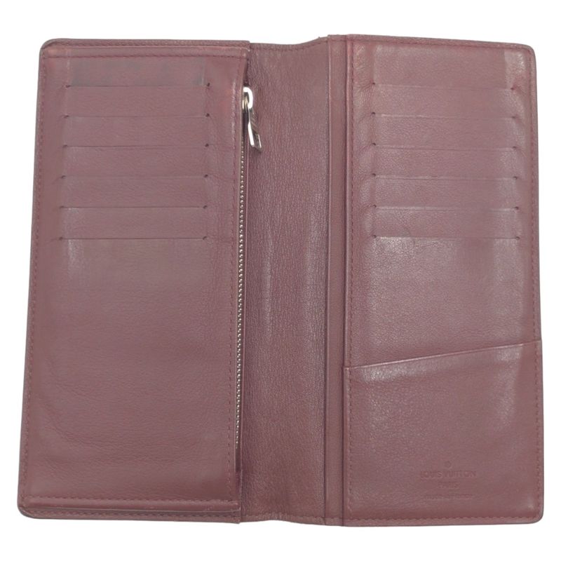 Louis Vuitton Taurillon Portefeuille Brazza Brown Silver Hardware Leather