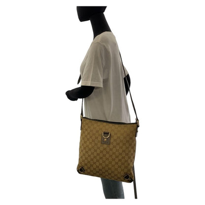 Gucci Abby GG Pattern Beige Brown Gold Hardware GG Canvas Leather 131326