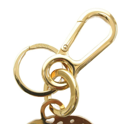 Loewe Giraffe Charm Key Ring Key Holder Logo Engraved Metal Gold Color Gv Aa