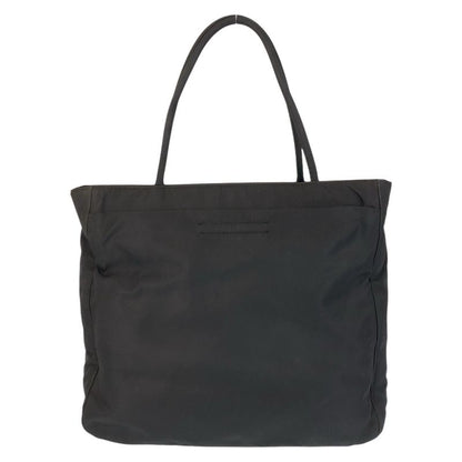 Prada Tessuto Triangle Logo Plate Black Silver Hardware Nylon Tote Bag Shoulder