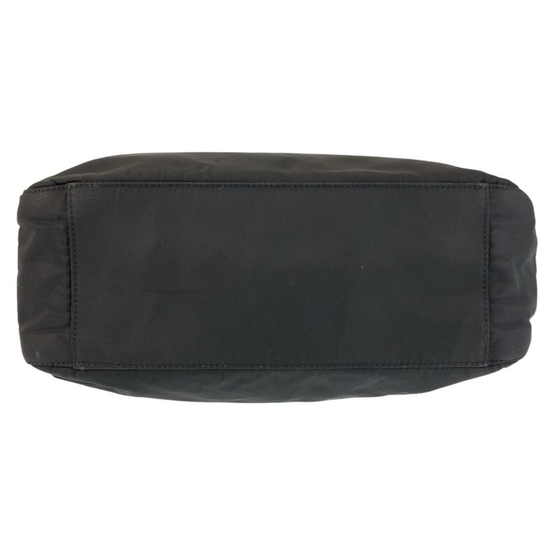 Prada Tessuto Triangle Logo Plate Black Silver Hardware Nylon Tote Bag Shoulder