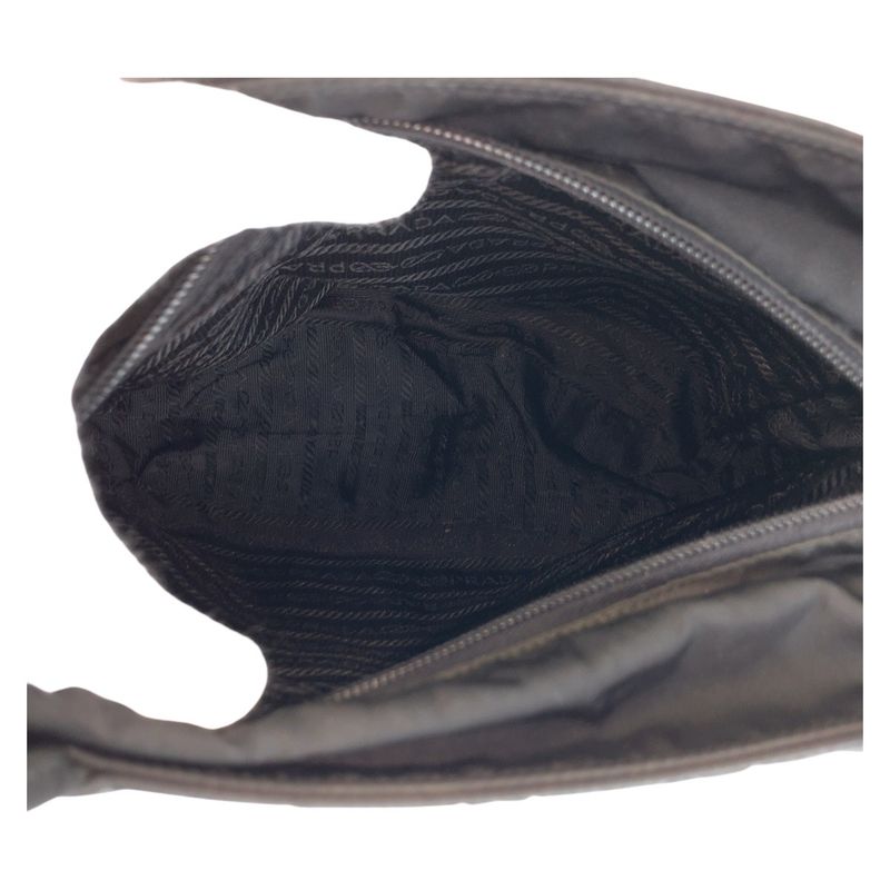 Prada Tessuto Triangle Logo Plate Black Silver Hardware Nylon Tote Bag Shoulder