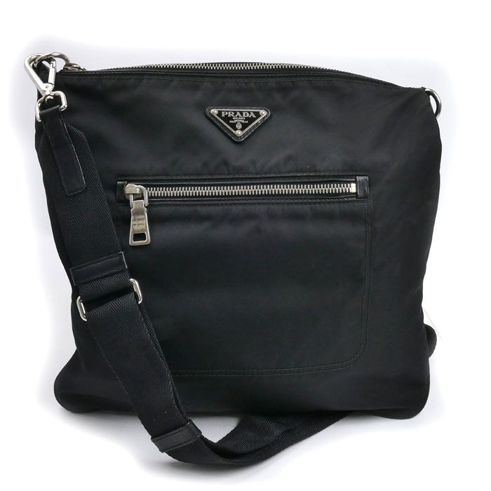 Prada Shoulder Bag Black Bt0715 Unisex Pre-Owned