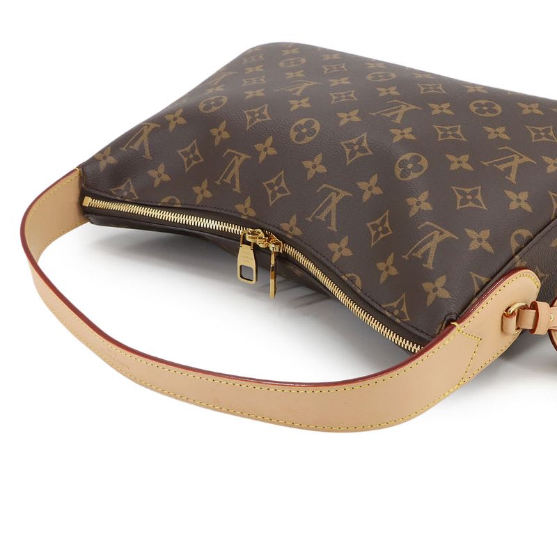 Louis Vuitton Monogram Slouchy PM Shoulder Bag Brown RFID