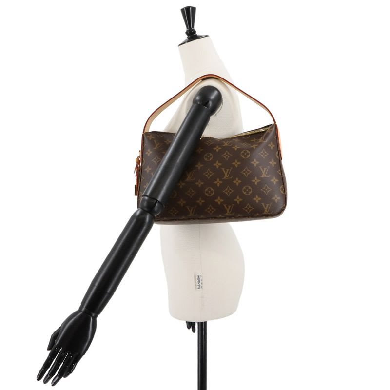 Louis Vuitton Monogram Slouchy PM Shoulder Bag Brown RFID