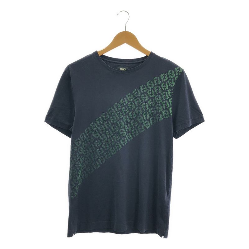 Fendi | Cotton Ff Logo T-Shirt | M | Navy Green | Men's