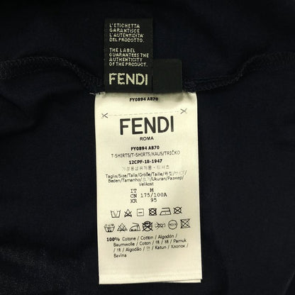 Fendi | Cotton Ff Logo T-Shirt | M | Navy Green | Men's