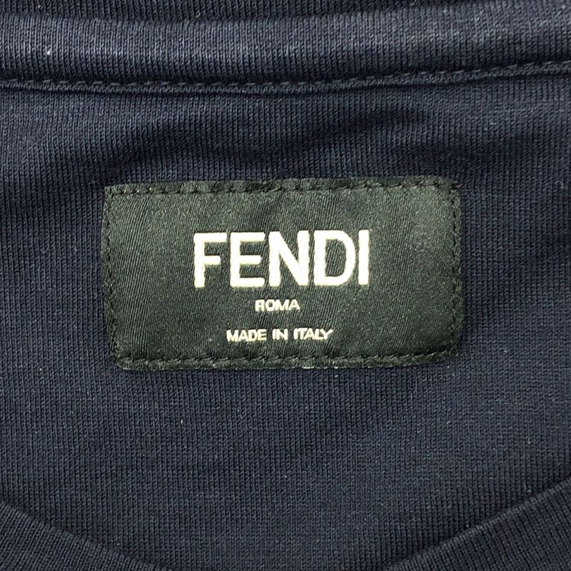 Fendi | Cotton Ff Logo T-Shirt | M | Navy Green | Men's