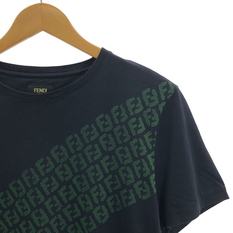 Fendi | Cotton Ff Logo T-Shirt | M | Navy Green | Men's