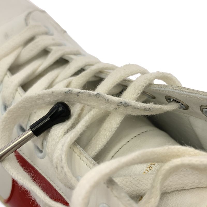 Celine - Triomphe Leather High Cut Sneakers Tr01m - 36 - White Red - Women's