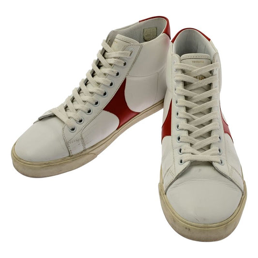 Celine - Triomphe Leather High Cut Sneakers Tr01m - 36 - White Red - Women's