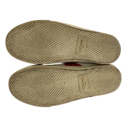 Celine - Triomphe Leather High Cut Sneakers Tr01m - 36 - White Red - Women's