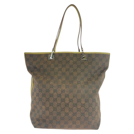 Gucci Brown Multicolor Silver Hardware GG Canvas Leather 31243 Tote Bag