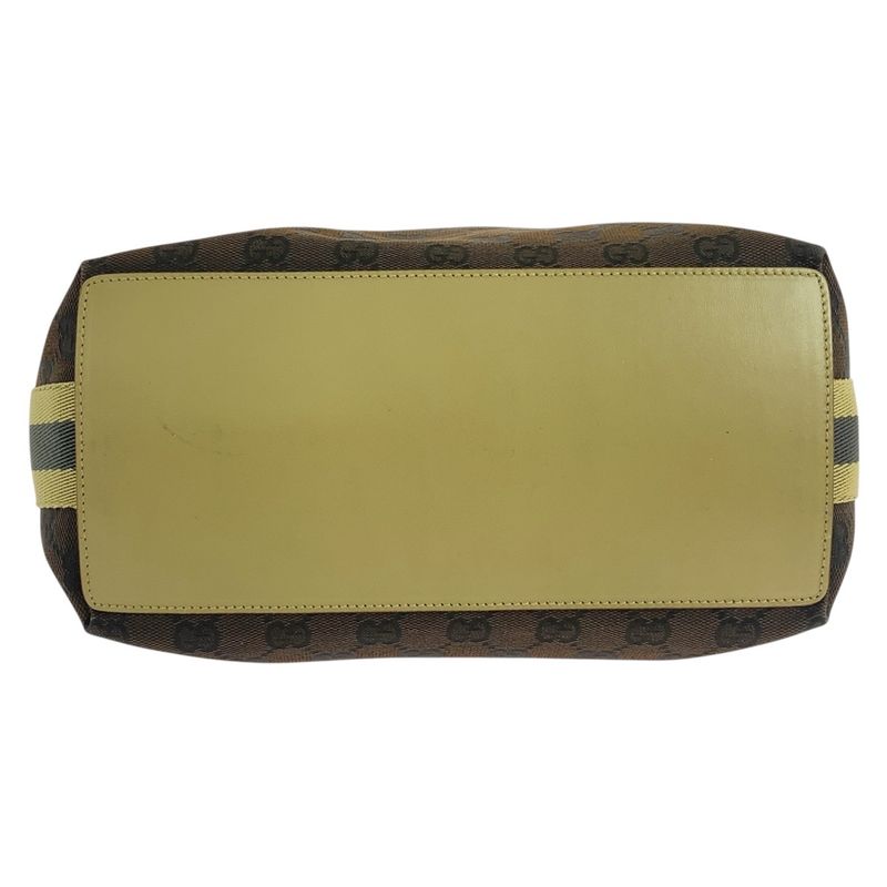 Gucci Brown Multicolor Silver Hardware GG Canvas Leather 31243 Tote Bag