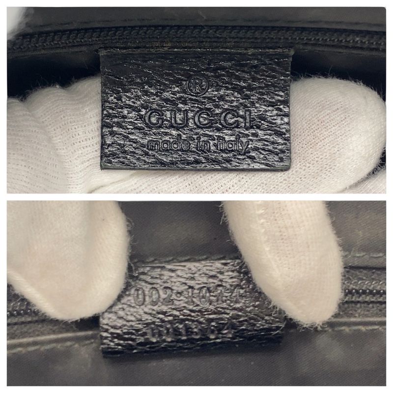 Gucci Jackie Black Silver Hardware Leather 002 1074 Tote Bag Shoulder Bag Women