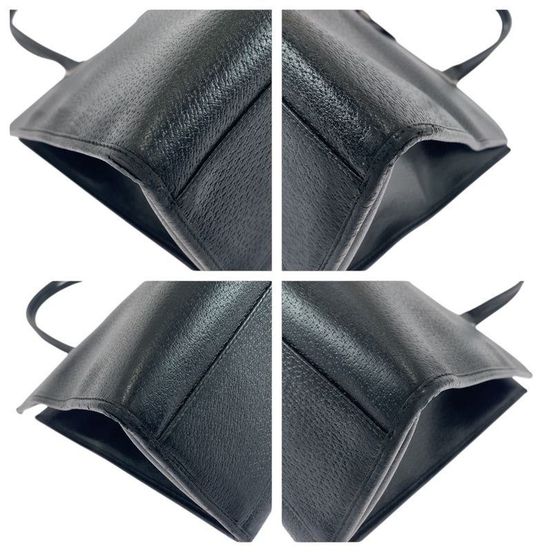 Gucci Jackie Black Silver Hardware Leather 002 1074 Tote Bag Shoulder Bag Women