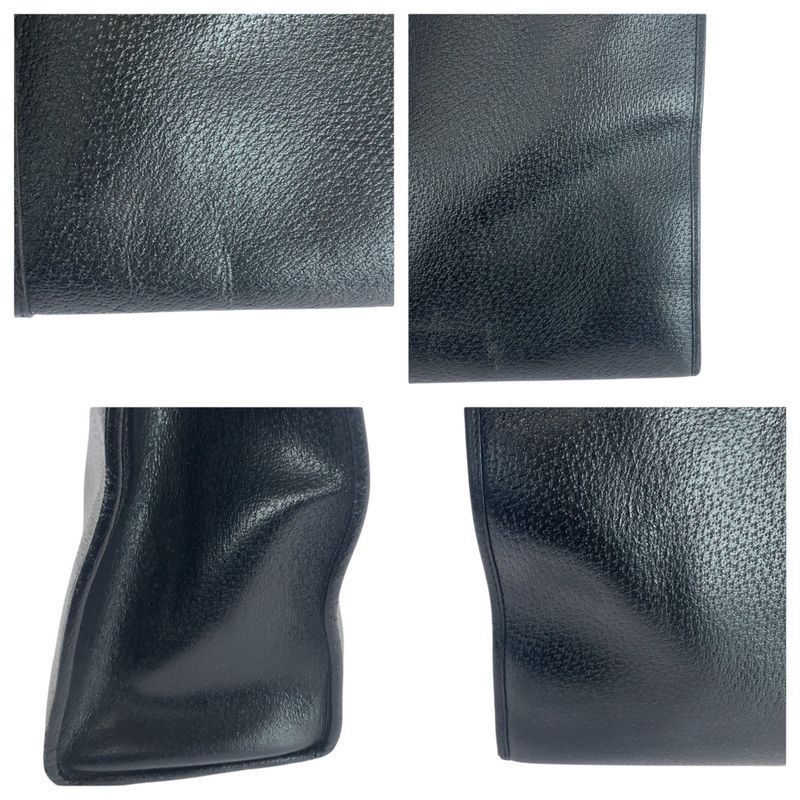 Gucci Jackie Black Silver Hardware Leather 002 1074 Tote Bag Shoulder Bag Women