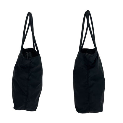 Prada Tessuto Triangle Logo Plate Black Silver Hardware Nylon Tote Bag Shoulder