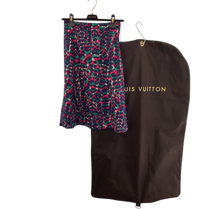 Louis Vuitton Size 36 Multicolor Silk Skirt Knee Length Women's 506410