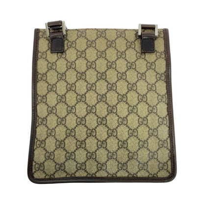 Gucci Beige Brown Silver Hardware GG Supreme Canvas Leather 92562 Shoulder Bag
