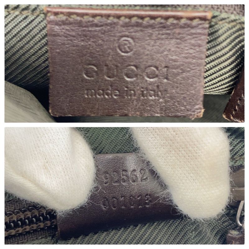 Gucci Beige Brown Silver Hardware GG Supreme Canvas Leather 92562 Shoulder Bag