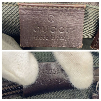 Gucci Beige Brown Silver Hardware GG Supreme Canvas Leather 92562 Shoulder Bag