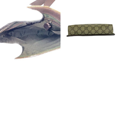 Gucci Beige Brown Silver Hardware GG Supreme Canvas Leather 92562 Shoulder Bag