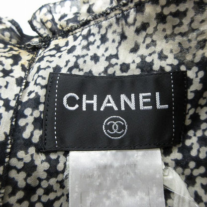Chanel 03p P20716v12163 Camellia Daisy Pattern Sleeveless V-Neck Dress White