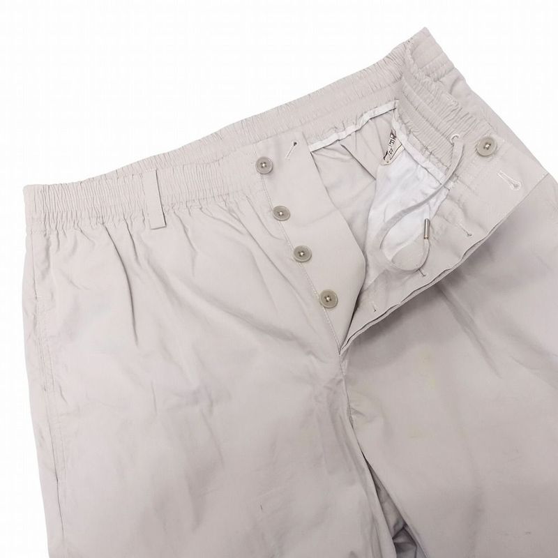 Hermes Easy Pants Cotton Button Fly Cropped Tapered Bottoms 44 L Off White Men's