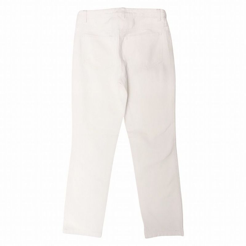 00s Chanel White Denim Pants Jeans Coco Mark Button Lame Stitching 34 XS White