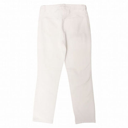 00s Chanel White Denim Pants Jeans Coco Mark Button Lame Stitching 34 XS White