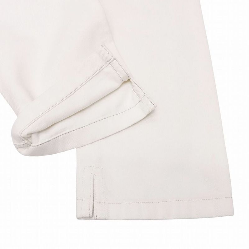 00s Chanel White Denim Pants Jeans Coco Mark Button Lame Stitching 34 XS White