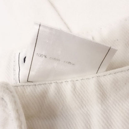 00s Chanel White Denim Pants Jeans Coco Mark Button Lame Stitching 34 XS White