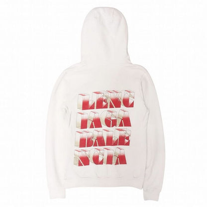 12ss Balenciaga Ts Balenciaga Hoodie Sweatshirt Pullover Back 3d Logo XS White