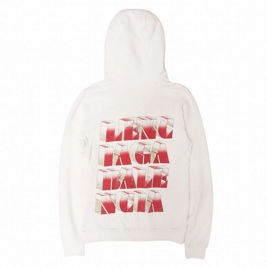 12ss Balenciaga Ts Balenciaga Hoodie Sweatshirt Pullover Back 3d Logo XS White