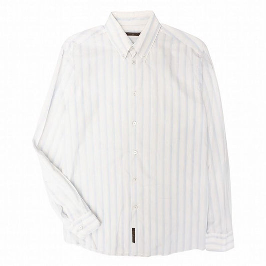 Louis Vuitton French Striped Shirt Button-Down Long-Sleeved Top Size S Blue