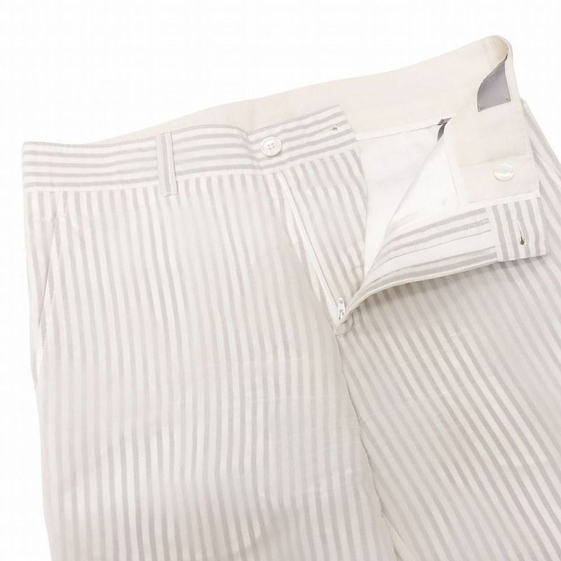 19ss Dior by Kim Jones Striped Slacks Pants Silk Organdy Bottoms 48 M White