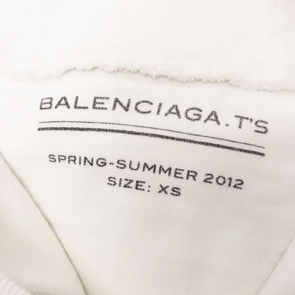 12ss Balenciaga Ts Balenciaga Hoodie Sweatshirt Pullover Back 3d Logo XS White