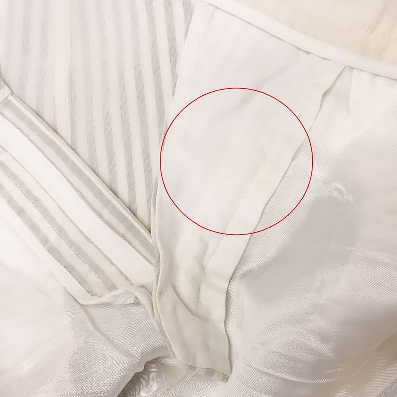 19ss Dior by Kim Jones Striped Slacks Pants Silk Organdy Bottoms 48 M White