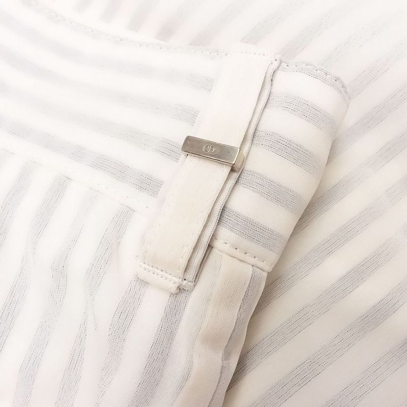 19ss Dior by Kim Jones Striped Slacks Pants Silk Organdy Bottoms 48 M White
