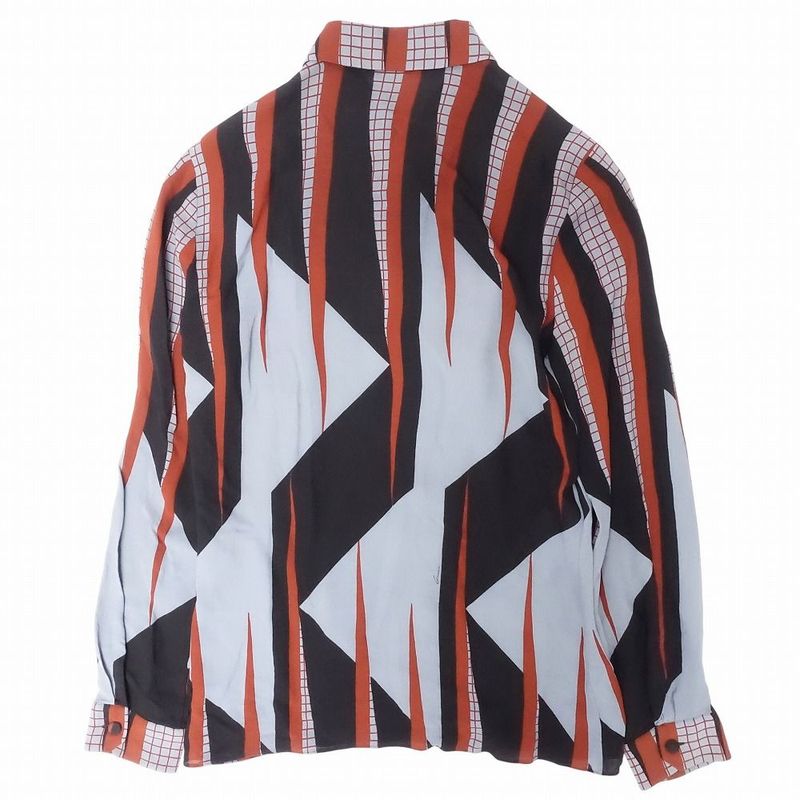 Gucci 100% Silk Blouse with All Over Pattern Shirt Long Sleeves Geometric