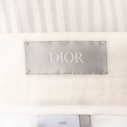 19ss Dior by Kim Jones Striped Slacks Pants Silk Organdy Bottoms 48 M White