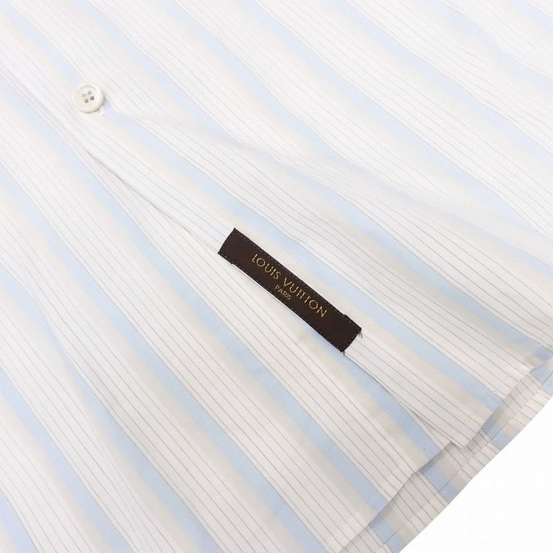 Louis Vuitton French Striped Shirt Button-Down Long-Sleeved Top Size S Blue